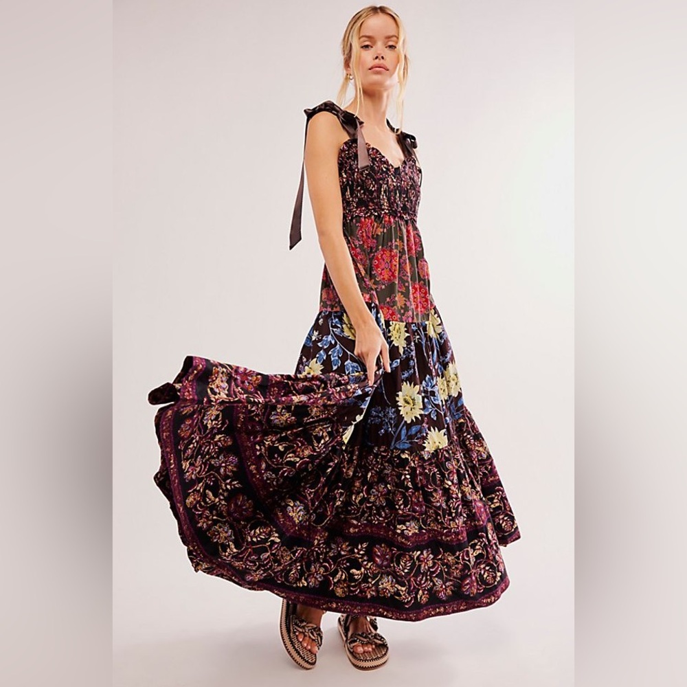 Free People Bluebell Maxi Dress with Bow Straps